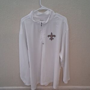 White Quarter-Zip Pullover Saints Logo